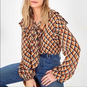 Farm Rio Graphic Cashew top